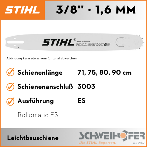 STIHL Führungsschiene 3/8", 1.6 mm, Rollomatic ES