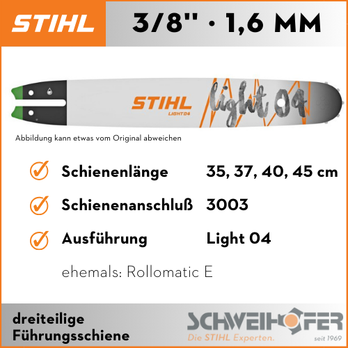STIHL Führungsschiene 3/8", 1.6 mm, Rollomatic E