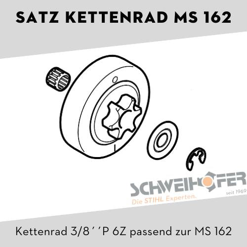 Kettenrad MS 162 inkl. Lager und Ring