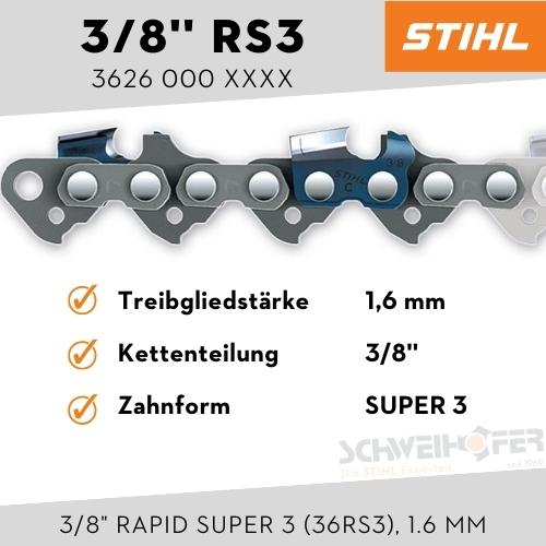 STIHL Sägekette 3/8" Rapid Super 3 (36RS3), 1.6 mm