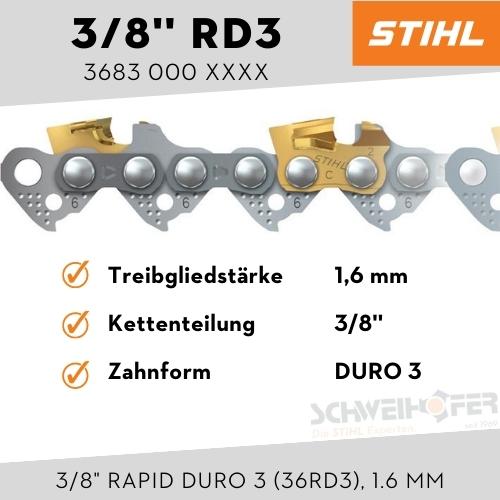 STIHL Sägekette 3/8" Rapid Duro 3 (36RD3), 1.6 mm